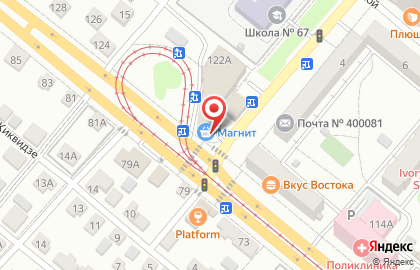 Супермаркет Магнит у дома в Дзержинском районе на карте