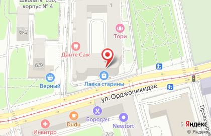 Клиника Тори на метро Ленинский проспект на карте