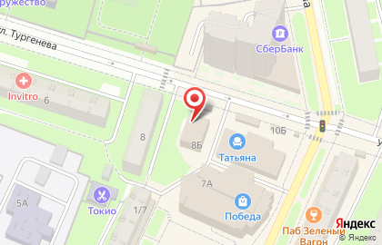 Сеть булочных Каравай СВ на улице Тургенева на карте