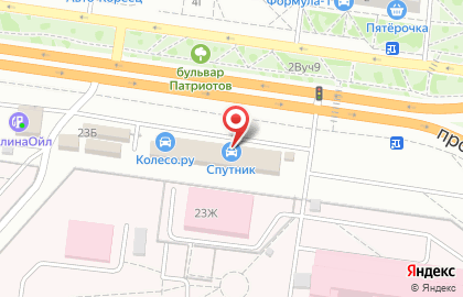 Автосервис Спутник на проспекте Патриотов на карте