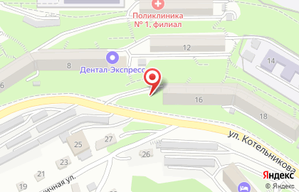 Поликлиника №7 на улице Котельникова на карте