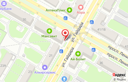 Г. Дзержинск Киоск по продаже фруктов и овощей на проспекте Ленина на карте