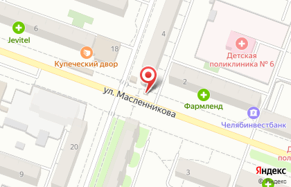 Розничная сеть по продаже хлебобулочных изделий Первый хлебокомбинат на улице Масленникова на карте