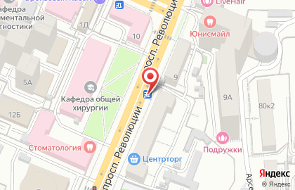 Киоск по продаже кондитерских изделий на проспекте Революции на карте