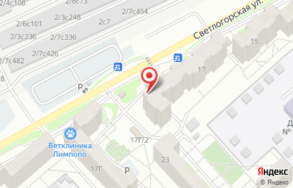 Киоск по продаже фруктов и овощей на Светлогорской улице на карте