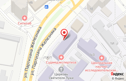 Банкомат Росбанк на улице Партизана Железняка, 1ж на карте