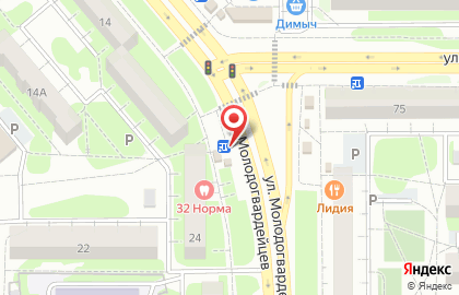 Продуктовый магазин на ул. Молодогвардейцев, 24/1 на карте