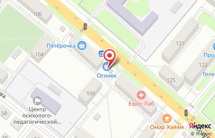 Супермаркет Огонек на Мичуринской улице на карте