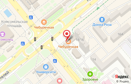 Киоск фастфудной продукции Lunch box на проспекте Строителей на карте