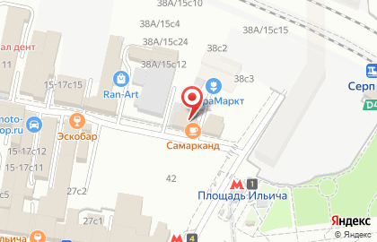 Кальянная МосКальян на метро Площадь Ильича на карте