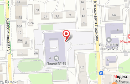 Лицей №18 в Калининграде на карте