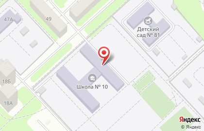 Средняя общеобразовательная школа №10 в Дзержинском районе на карте