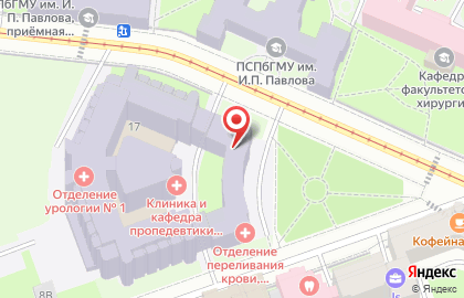 Первый Санкт-Петербургский государственный медицинский университет им. академика И.П. Павлова в Санкт-Петербурге на карте