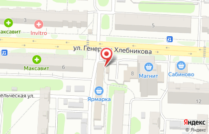 Магазин фастфудной продукции на улице Генерала Хлебникова на карте