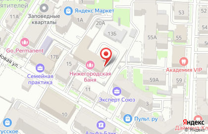 Нижегородские бани в Нижегородском районе на карте