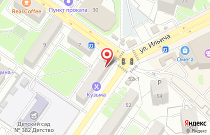 Кафе Гости на улице Ильича на карте