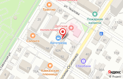 Торгово-сервисная компания Автотрейд на улице Забайкальского Рабочего на карте