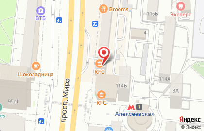 Магазин цветов Flora Town на метро Алексеевская на карте