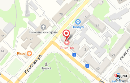 Медицинская компания Инвитро на Красной улице на карте