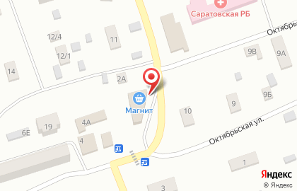 Супермаркет Магнит на Октябрьской улице на карте