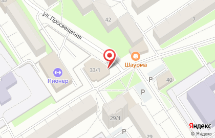 Фирменный магазин Мясной двор на улице Просвещения на карте