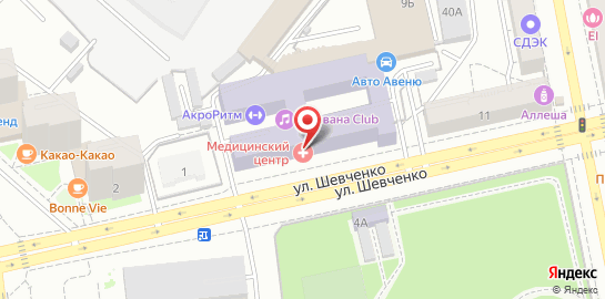 Екатеринбургский Медицинский Центр на улице Шевченко на карте