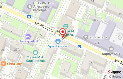 Супермаркет Spar в Нижегородском районе на карте