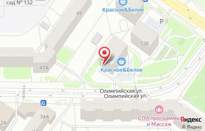 Продуктовый магазин Абсолют на Олимпийской улице на карте