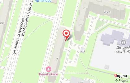 Beauty time на улице Маршала Новикова на карте