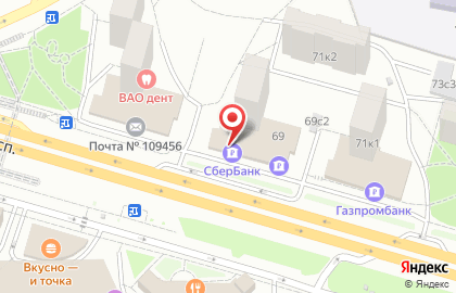 Банкомат СберБанк на Рязанском проспекте, 69 на карте