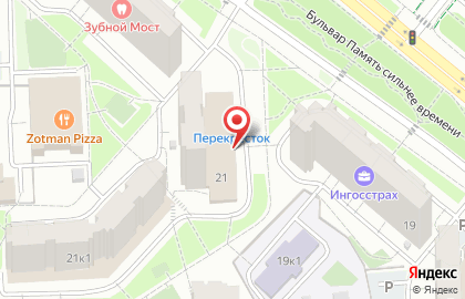 Супермаркет Перекрёсток в Москве на карте