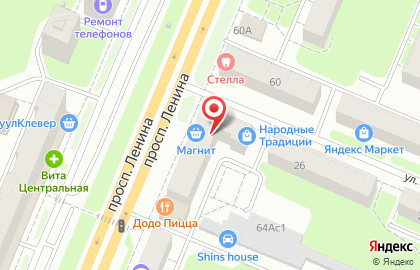 Нижегородский филиал Банкомат, Национальный банк Траст на проспекте Ленина на карте