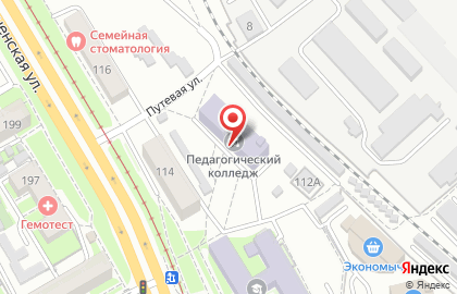 Хабаровский педагогический колледж на Краснореченской улице на карте