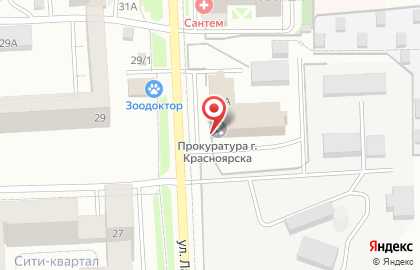 Прокуратура г. Красноярска в Железнодорожном районе на карте