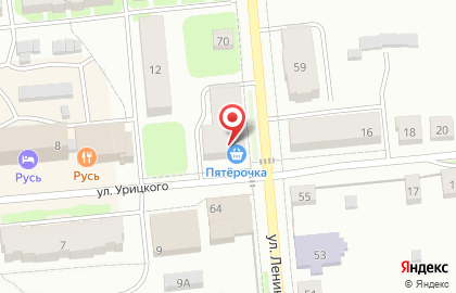 Кафе Пятёрочка на улице Ленина на карте