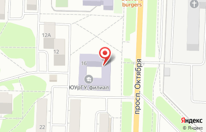Южно-Уральский государственный университет в Челябинске на карте