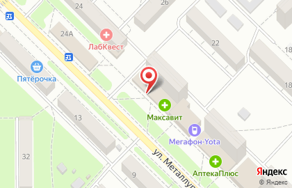 Продуктовый магазин Орловский Каравай на улице Металлургов на карте