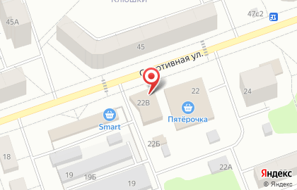 Магазин мяса и рыбы на Спортивной улице на карте