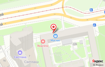 Супермаркет Магнит в Выборгском районе на карте