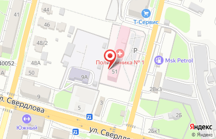 Городская больница №3 в Ленинском районе на карте