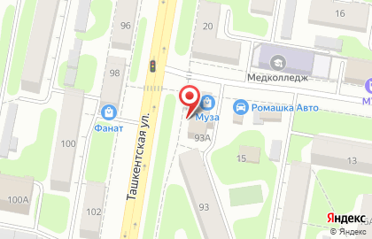 Магазин автозапчастей Ромашка-Авто на Ташкентской улице на карте