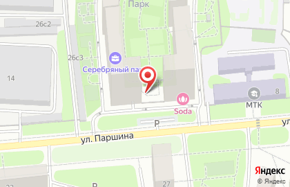 Серебряный бор на улице Паршина на карте