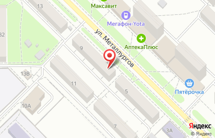 Магазин сантехники РосСанТех на улице Металлургов на карте