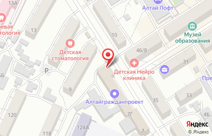 Алтайский центр недвижимости и государственной кадастровой оценки в Железнодорожном районе на карте