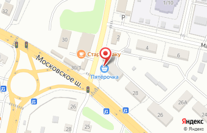Супермаркет Гроздь на Московском шоссе, 30 на карте