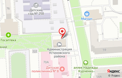 Сектор гражданской защиты Устиновского района г. Ижевска на карте