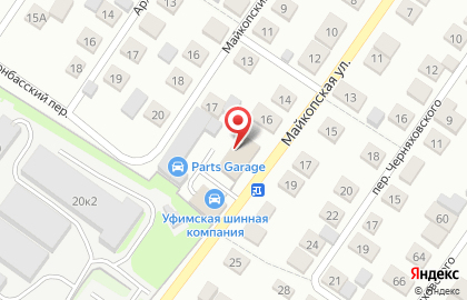 Оптово-розничная компания Уфимская Шинная Компания на Майкопской улице на карте