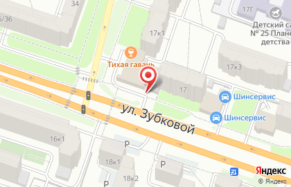 Супермаркет Магнит у дома на улице Зубковой, 17а на карте