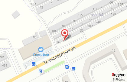 Шиномонтажная мастерская на Транспортной улице на карте