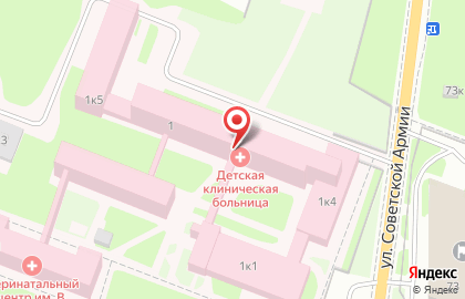 Областная детская клиническая больница в Великом Новгороде на карте
